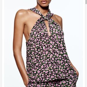 Zara Floral Print Halter Top